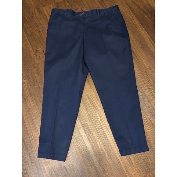 Talbots Pants - Talbots Size 16 Girlfriend Chino Navy Blue Cotton Pants
